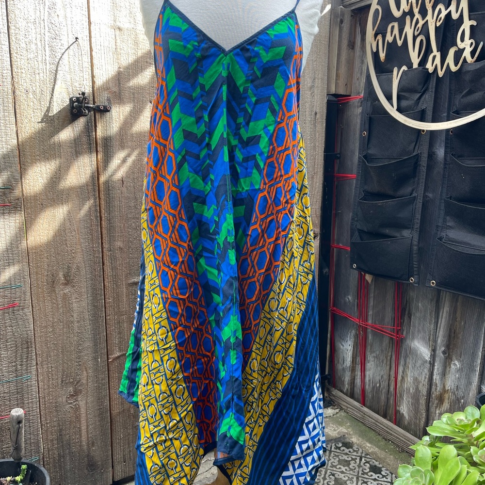 Multicolor Geometric Patterned Women's Dress